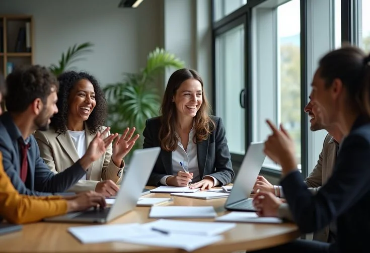 Équipe Stelarys en réunion de travail
